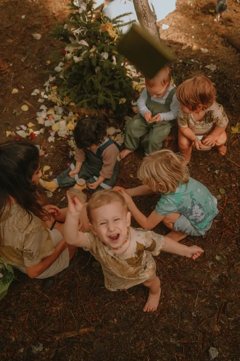 Children playing in nature